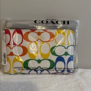 Coach Multicolor Signature Wristlet
